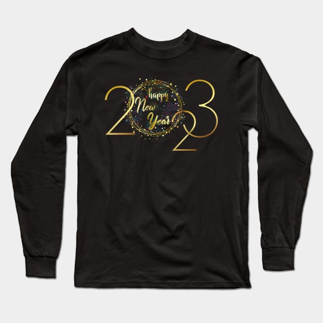 Happy New Year 2023 Celebration New Years Eve 2023 Long Sleeve T-Shirt by Gendon Design